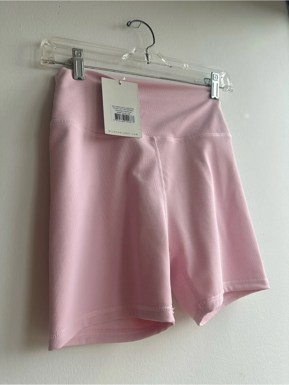 NWT Wilo Women’s High-Rise Pink Bike Shorts - Picture 2 of 4